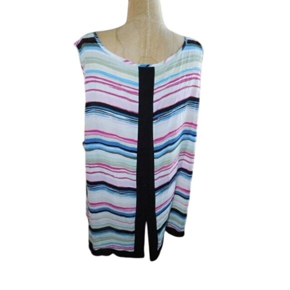 CJ Banks Size 3X Plus Size Artsy Vented Back Blouse Top NWT $39 - Picture 3 of 3